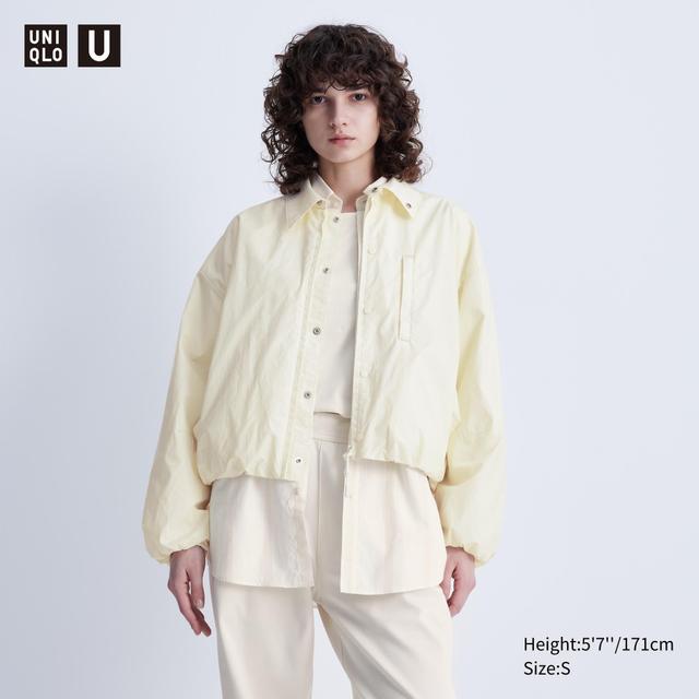 Womens Volume Sleeve Cocoon Blouson Off White Large UNIQLO US Product Image