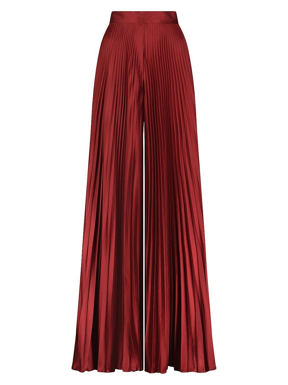 Womens Pleated Wide-Leg Pants Product Image