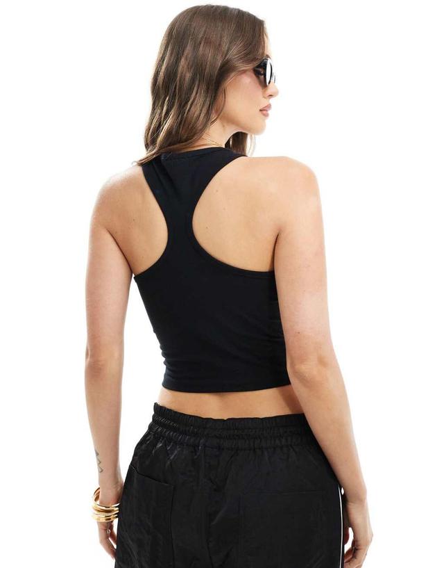 ASOS DESIGN cut out racer back tank in black Product Image