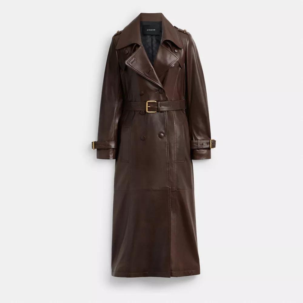 Heritage C Double Breasted Leather Trench Product Image