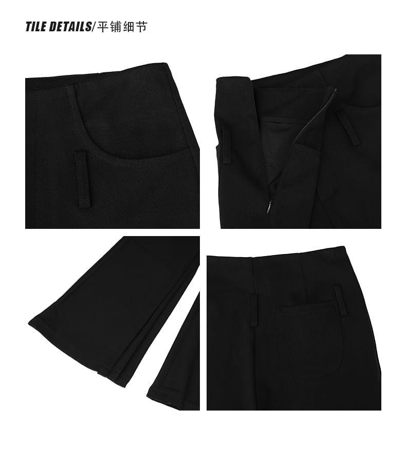 High Waist Plain Flared Pants Product Image