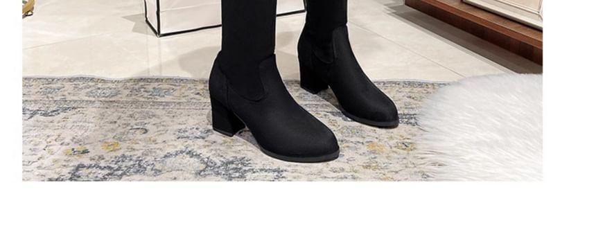 Plain Chunky Heel Tall Boots Product Image