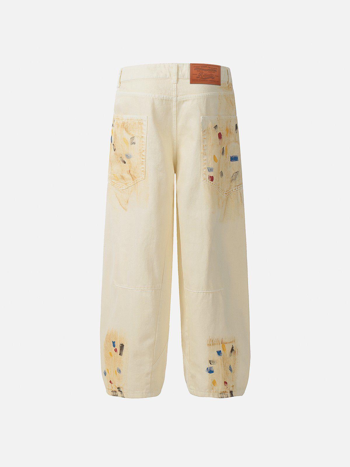 Aelfric Eden Dirt Color Graffiti Jeans Product Image