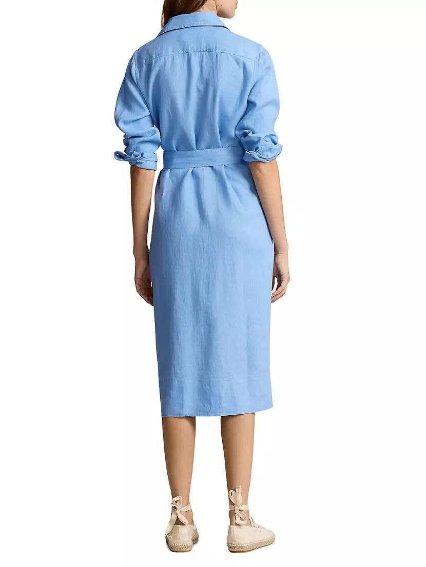 Linen Belted Shirtdress Product Image