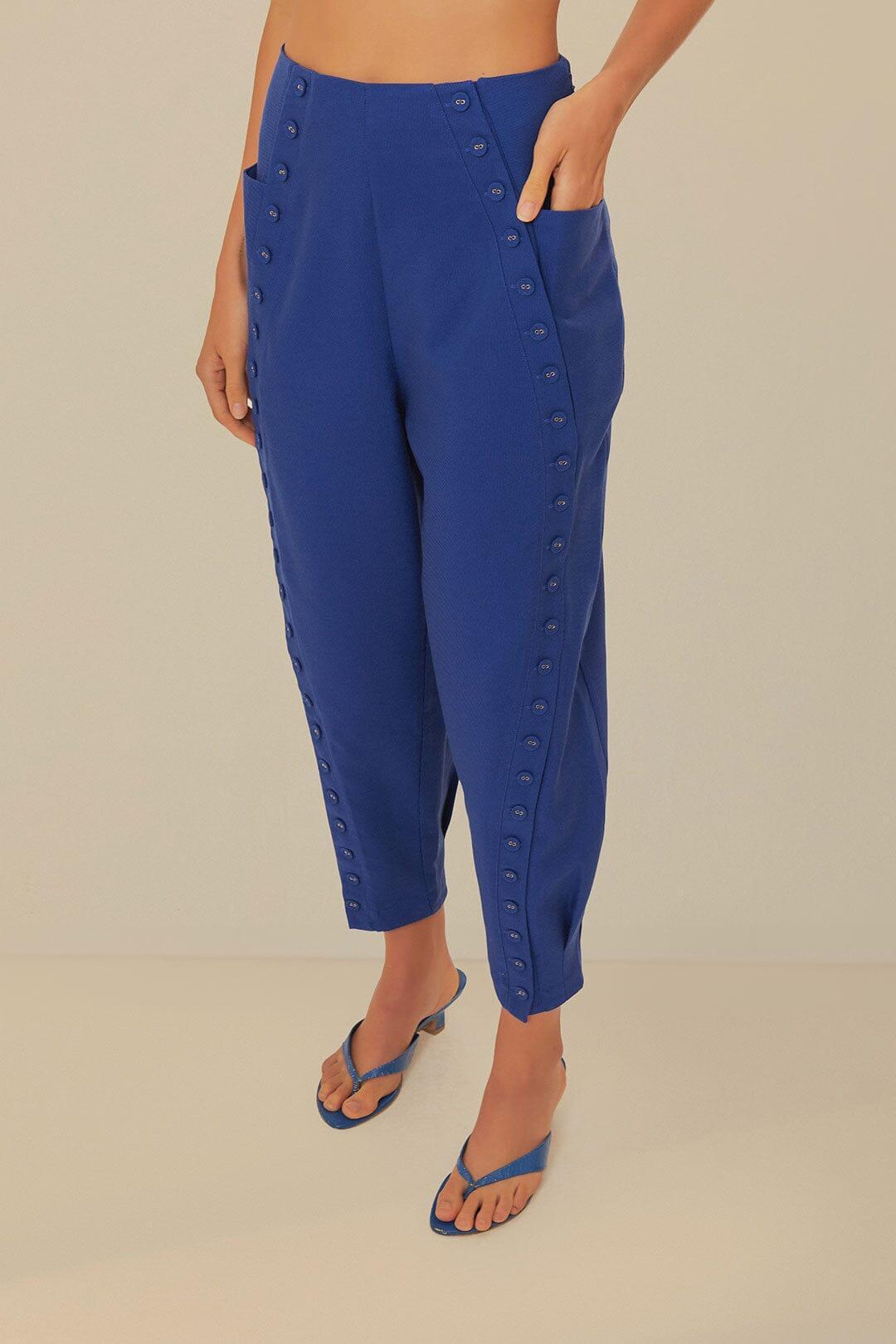 Navy Blue High Waisted Pants Product Image