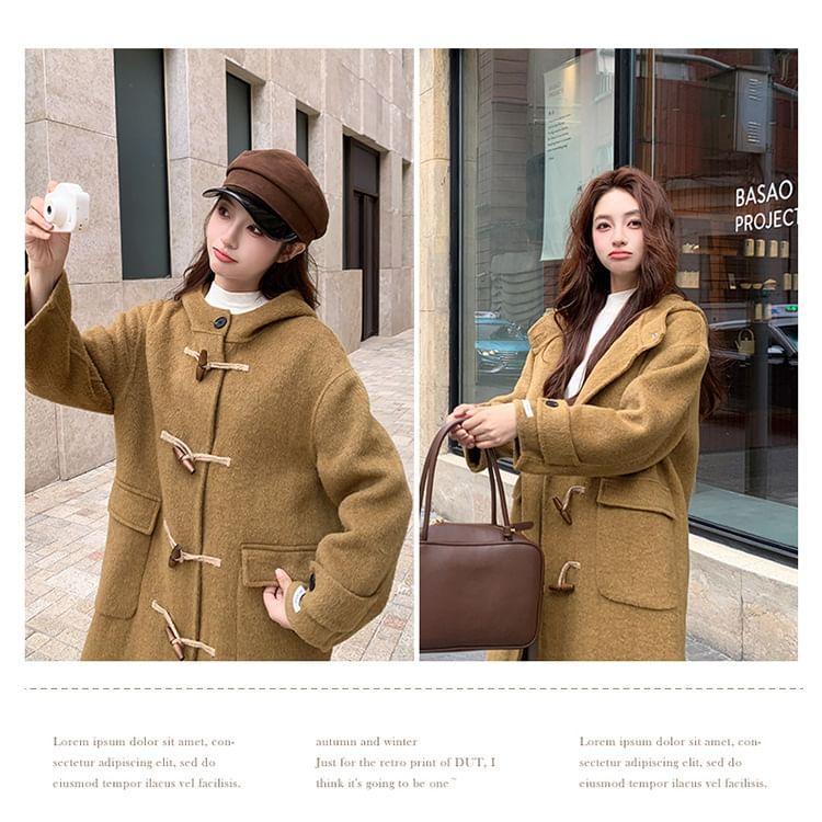 Collared Faux Shearling Midi Double Breasted Coat Product Image