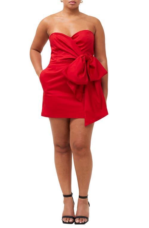 French Connection Florida Bow Strapless Minidress Product Image