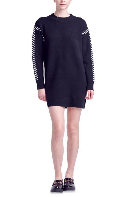 English Factory Whipstitch Long Sleeve Sweater Minidress Product Image