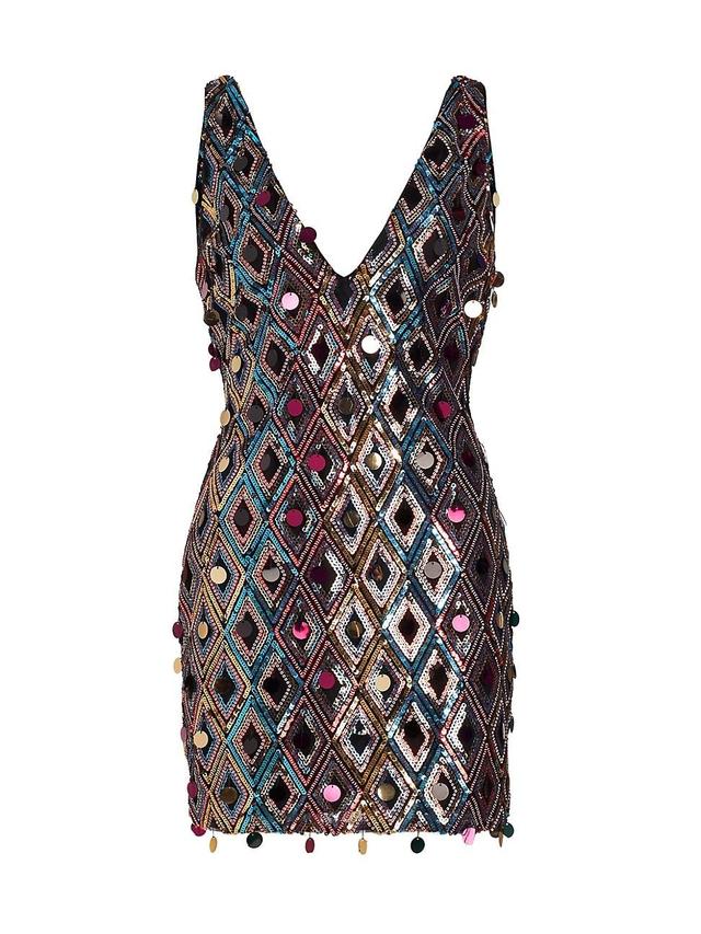 Womens Phoenix Sequined V-Neck Minidress Product Image