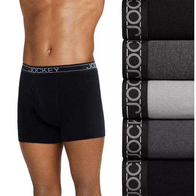 Mens Jockey 5-pack Everyday Casual Cotton Blend 5 Boxer Brief Oxford Product Image