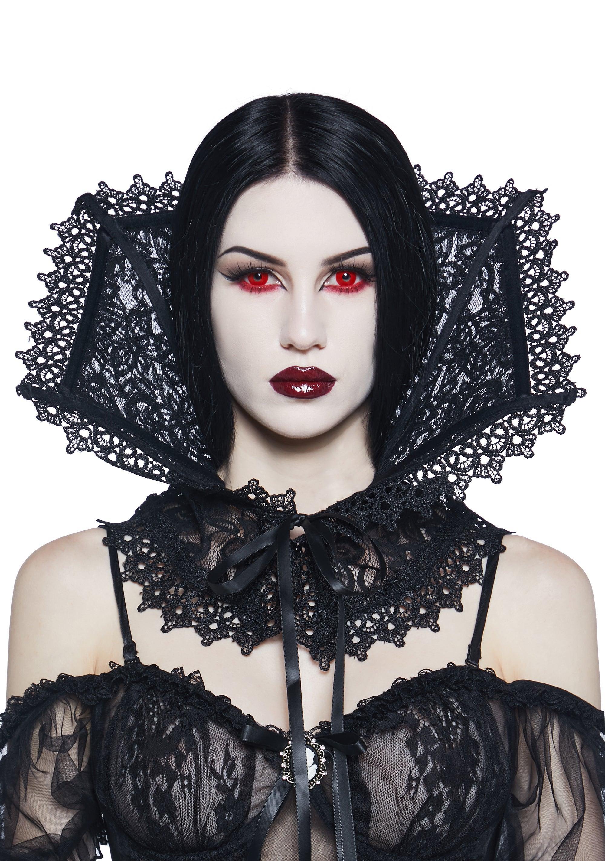 Widow Gothic Lace Vampire Collar - Black Product Image