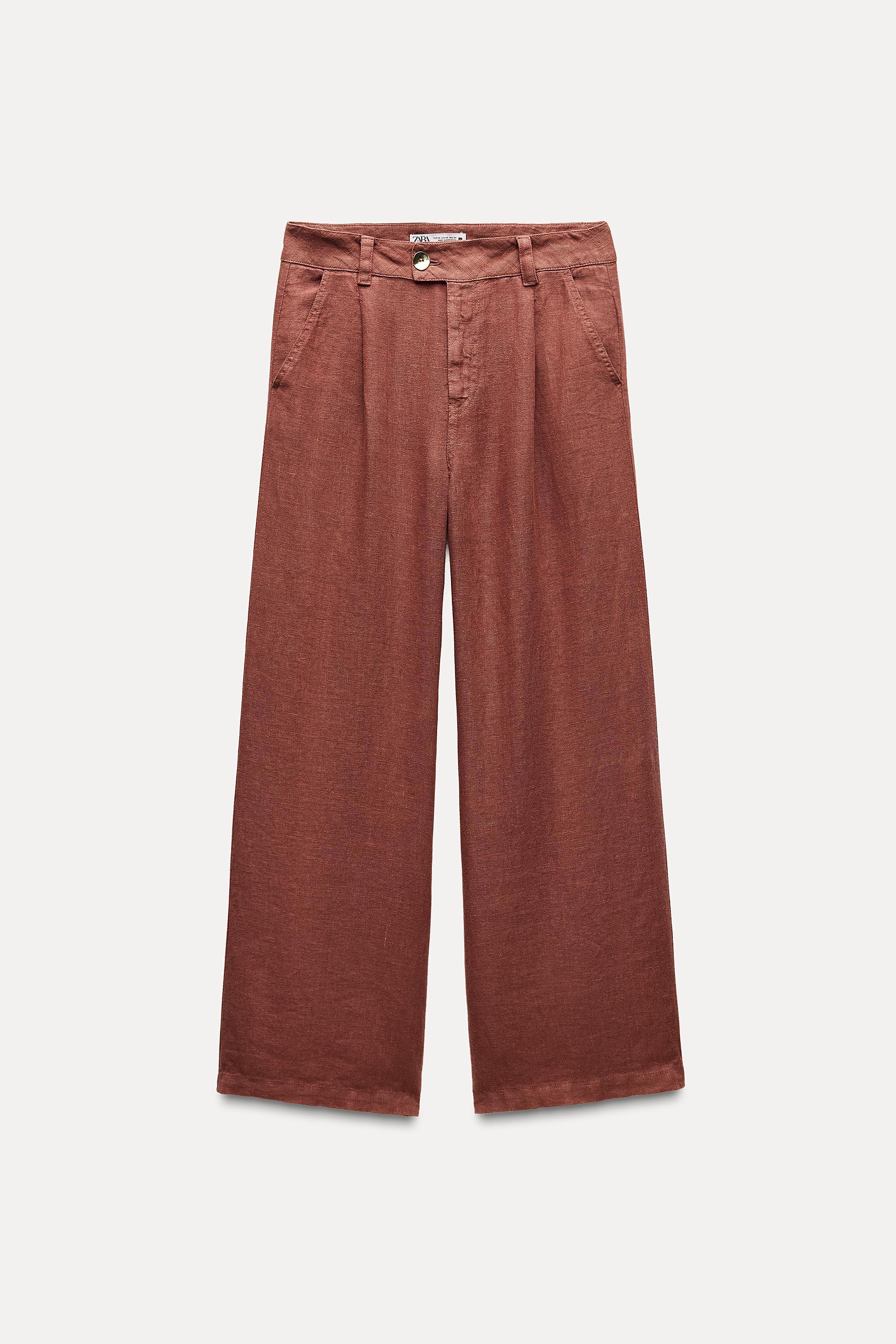 WIDE LEG 100% LINEN PANTS Product Image