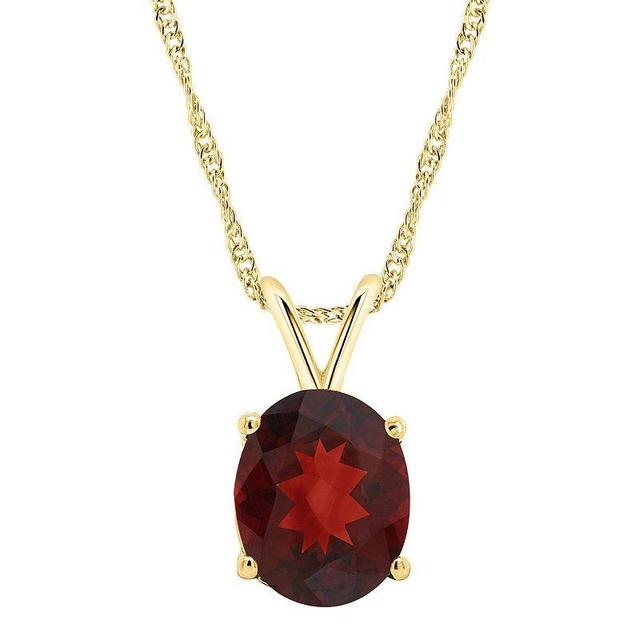 Macys Garnet (3-1/10 ct. t.w.) Pendant Necklace in 14K Yellow Gold Product Image