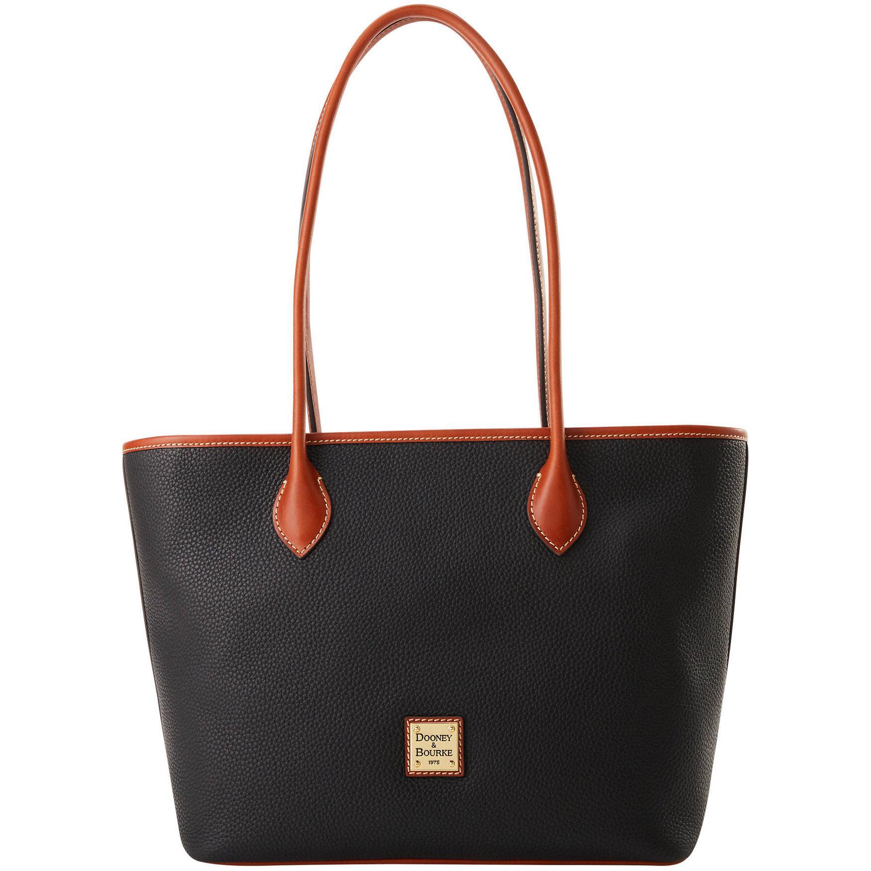 Dooney & Bourke Womens Pebble Grain Leather Tote Shopping Bag in Black Product Image