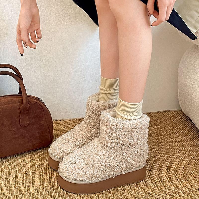 Platform Fleece Snow Ankle Boots Product Image