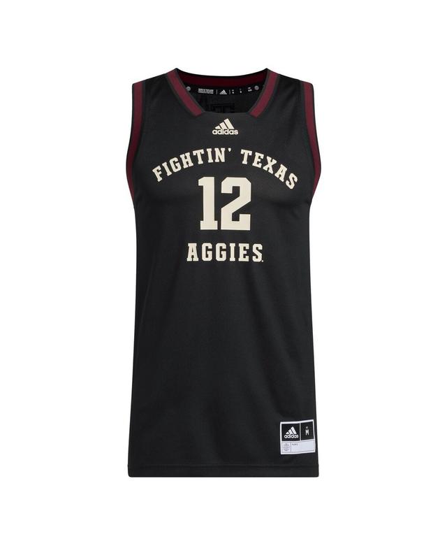 Mens adidas #12 Black Texas A&M Aggies Team Swingman Jersey - Black Product Image