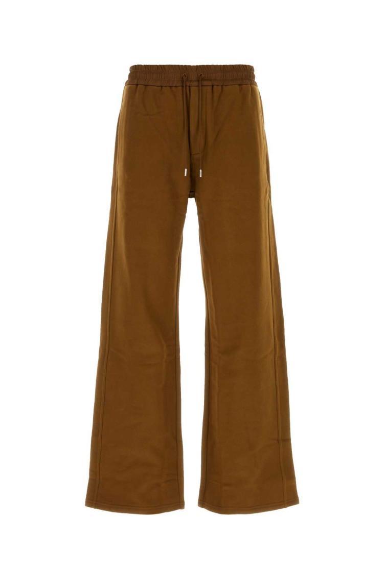 Sporty Pants With Satin Waistband In Brown Product Image