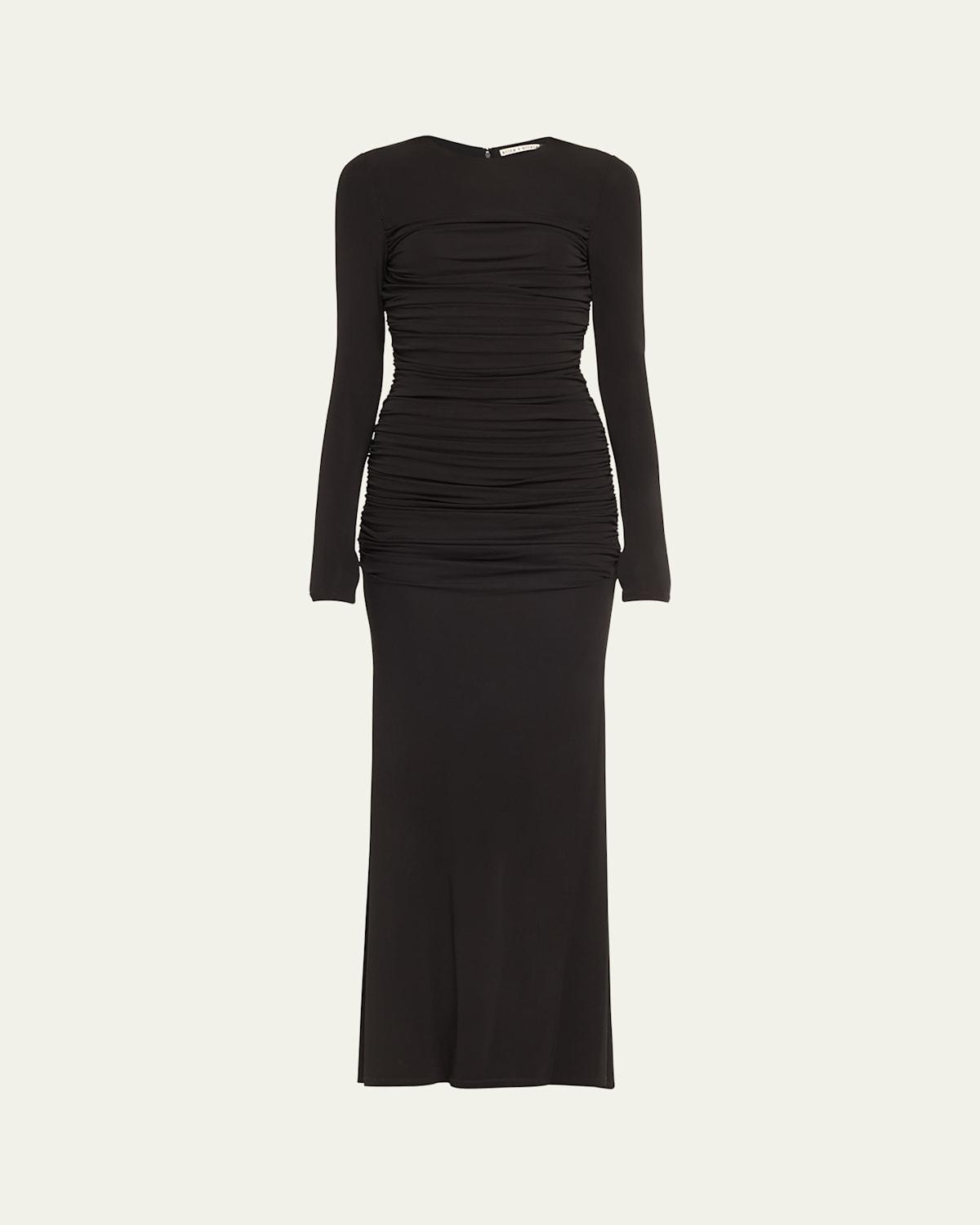 Katherina Long-Sleeve Ruched Jersey Maxi Dress product image