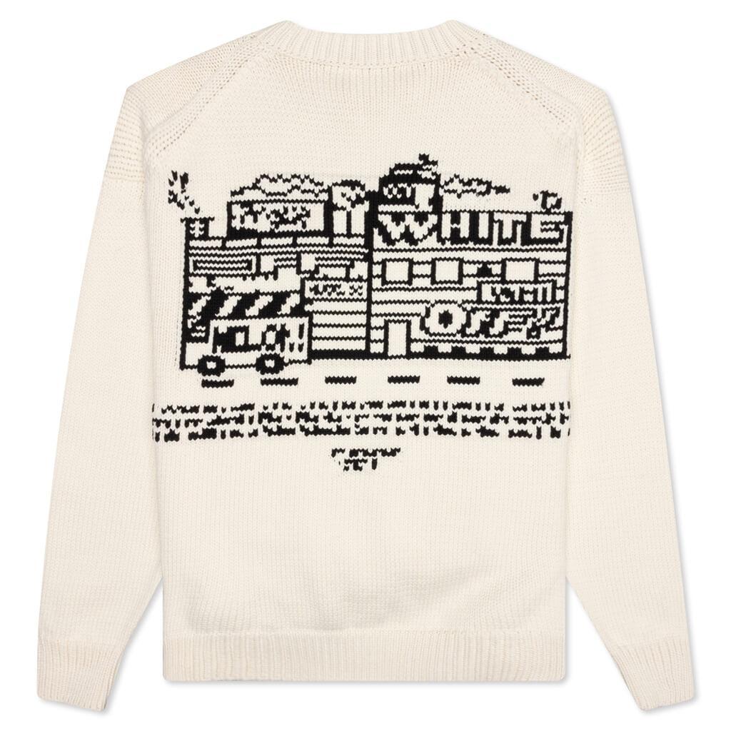 Graffiti Zine Chunky Crewneck - Off White Male Product Image