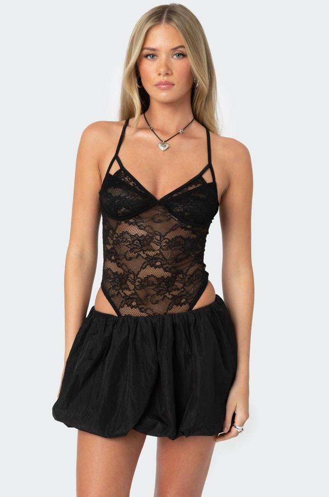 Strappy Sheer Lace Bodysuit Product Image