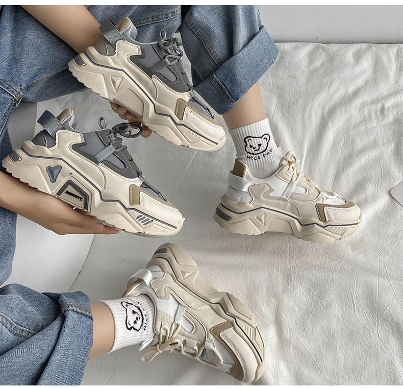 Lace-Up Platform Sneakers Product Image