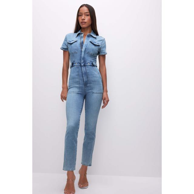 Womens Fit For Success Stretch Denim Jumpsuit Product Image