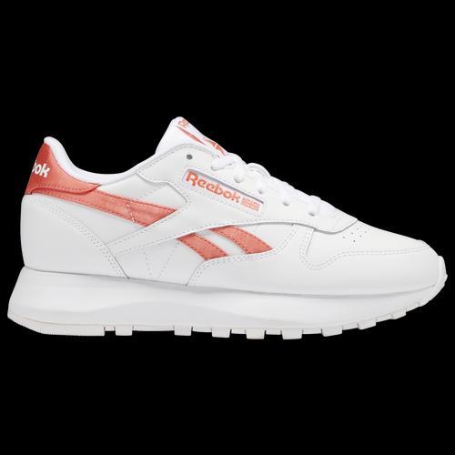 Reebok Womens Classic Leather - Running Shoes White/Orange Product Image