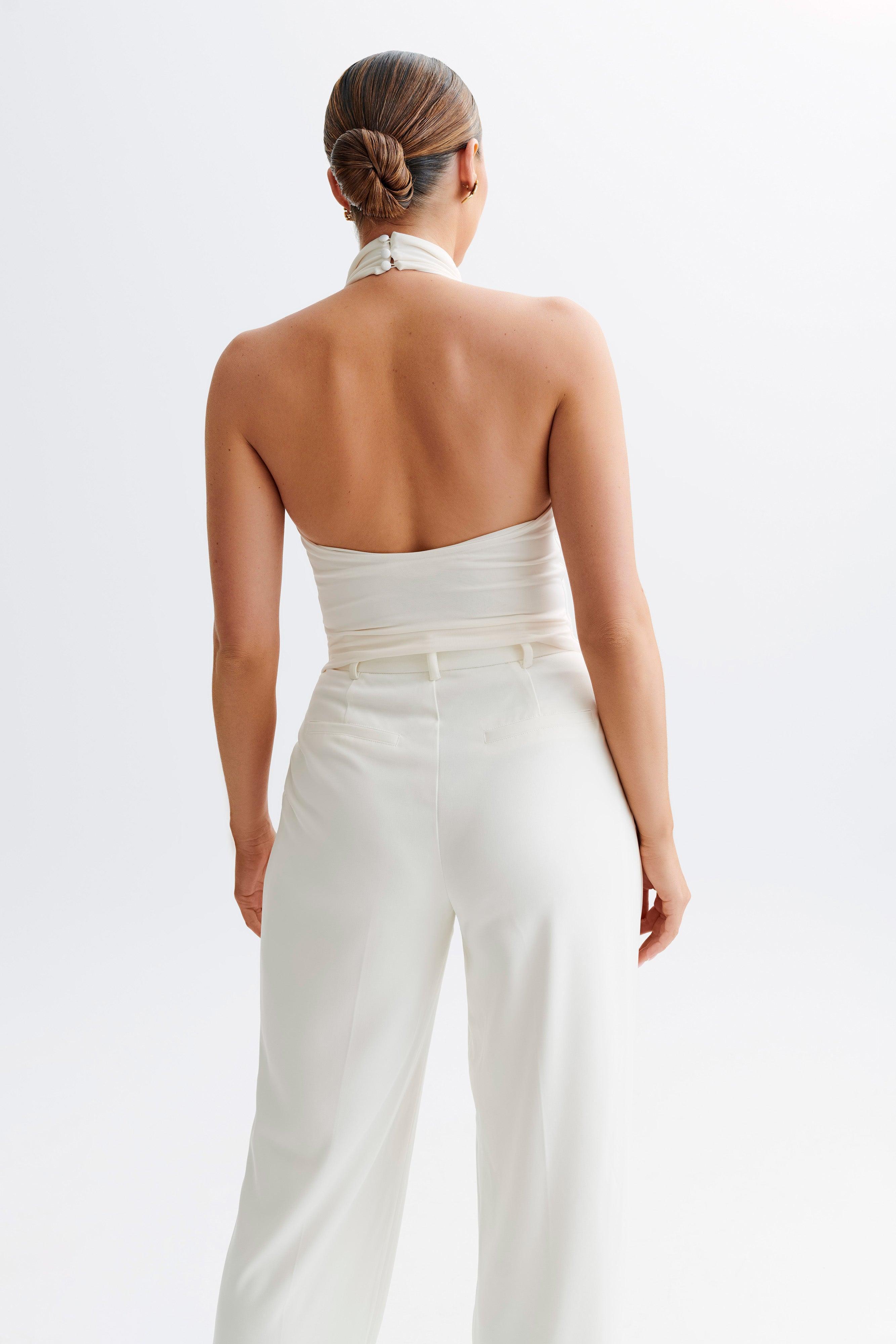 Federica Slinky Halter Neck Top - Ivory Product Image