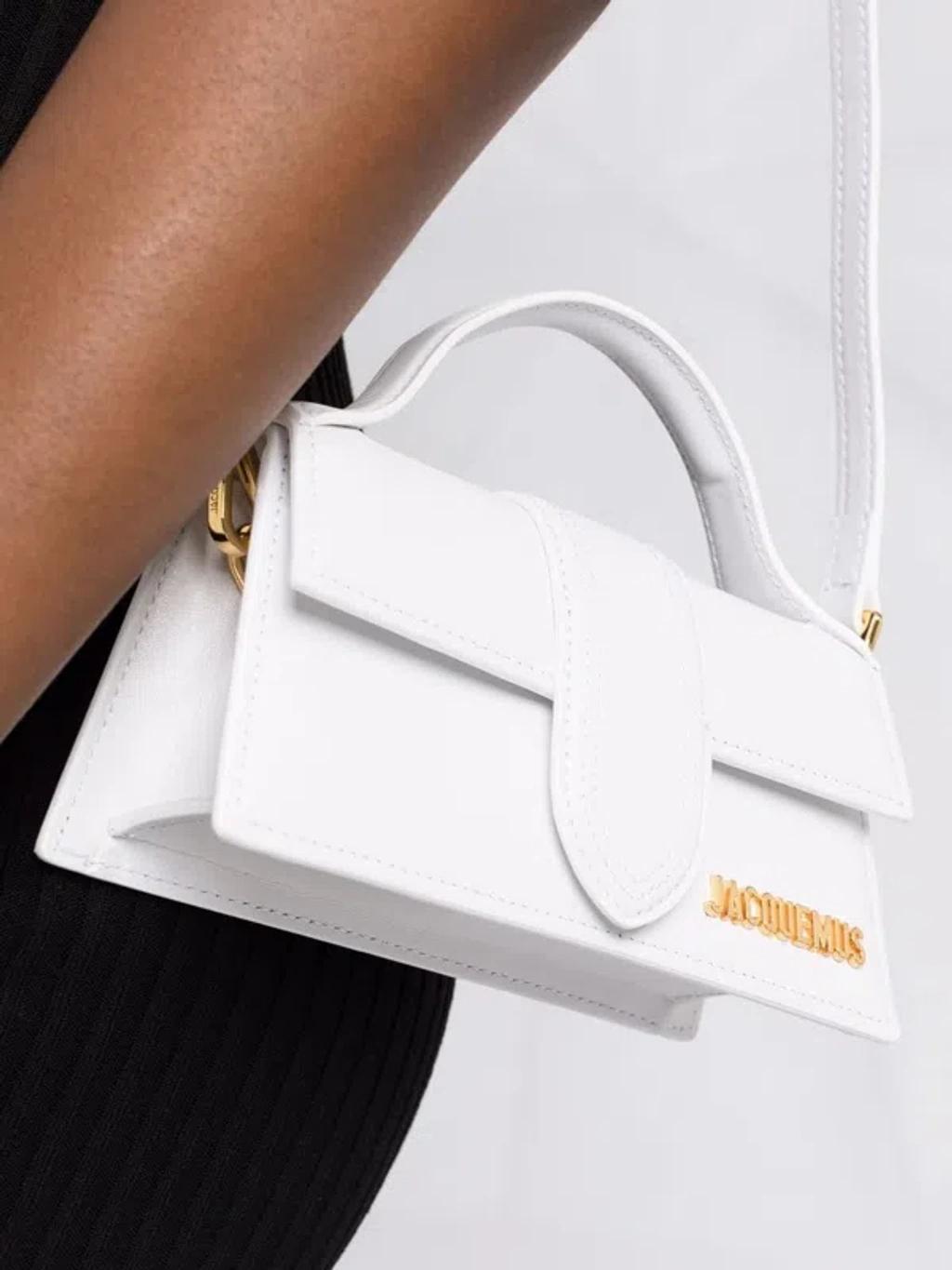 JACQUEMUS Le Bambino Leather Handbag In White Product Image