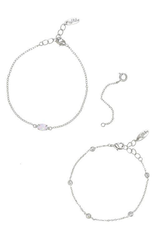 Ettika Opal Crystal Dainty Womens Bracelet Set with Extender Add On Product Image