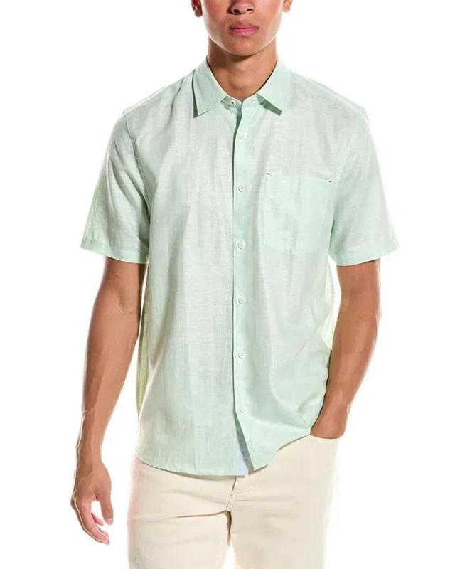 Linen-blend Shirt In Green Product Image