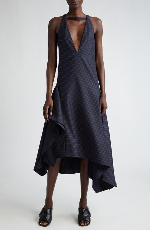 JW Anderson Asymmetric Hem Plunge Neck Wool Blend Dress Product Image