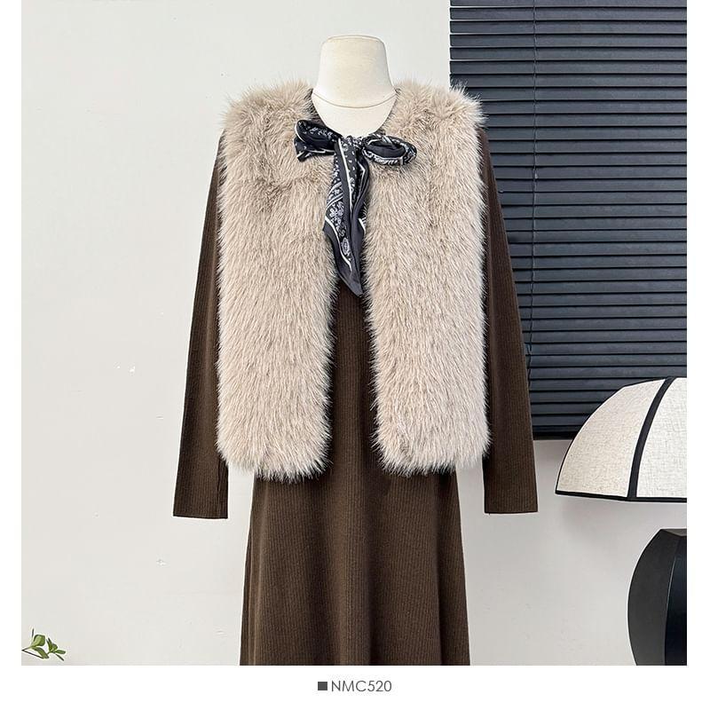 Faux-Fur Vest Jacket product image