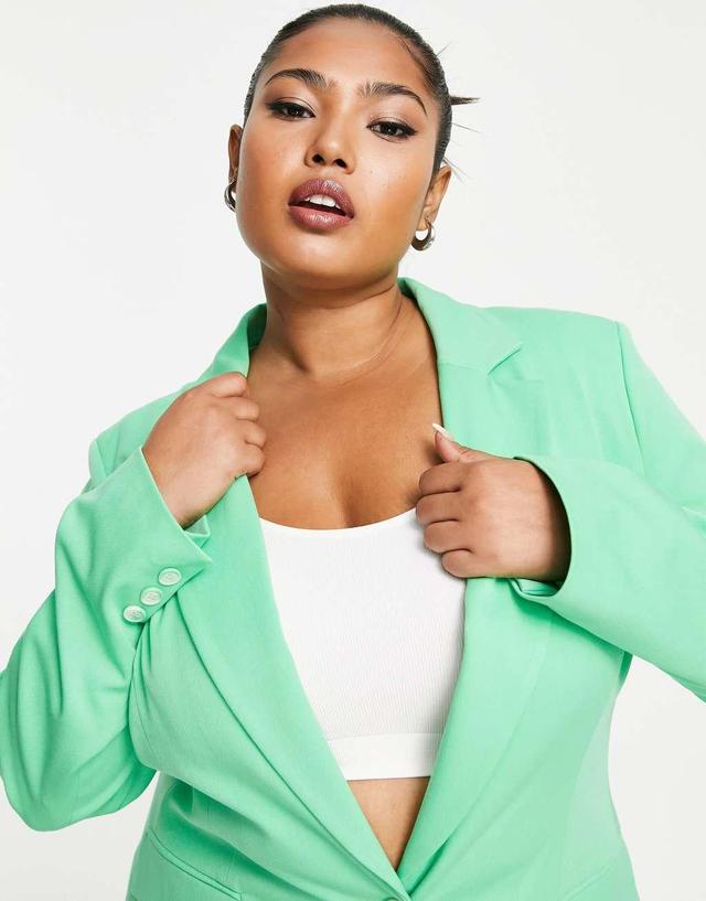 Simply Be oversized blazer in green Product Image