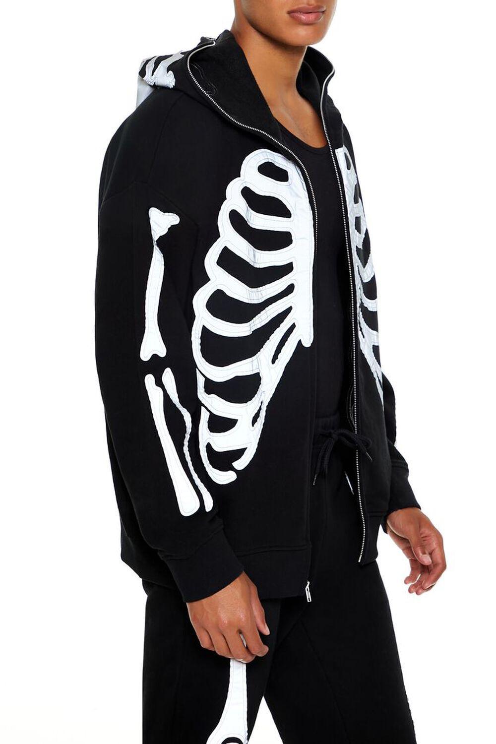 Reflective Skeleton Zip-Up Hoodie | Forever 21 Product Image