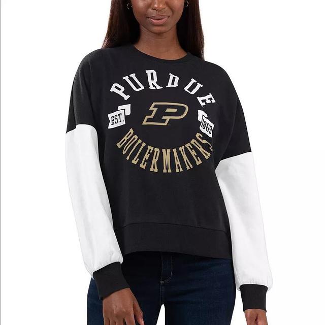 Womens G-III 4Her by Carl Banks /White Purdue Boilermakers Team Pride Colorblock Pullover Sweatshirt Product Image