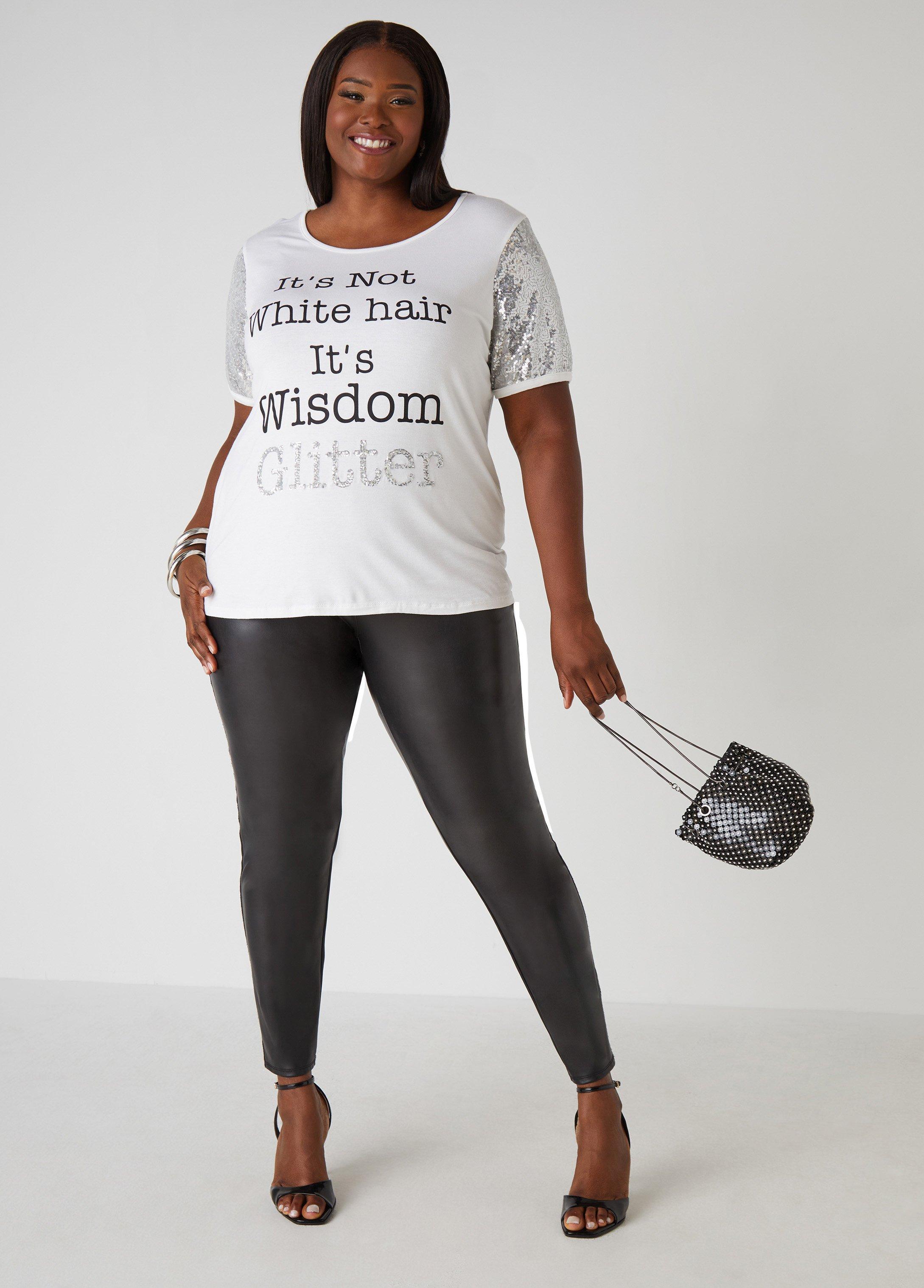 Wisdom Glitter Paneled Graphic Tee Product Image