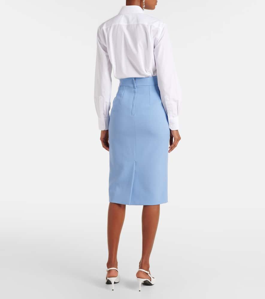 DOLCE & GABBANA High-rise Wool Pencil Skirt In Violett Product Image