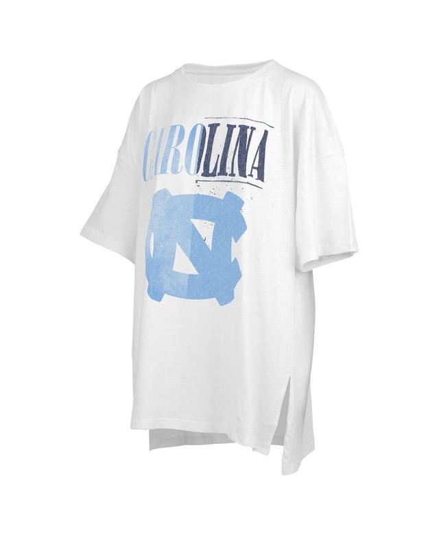 Womens Pressbox White Distressed North Carolina Tar Heels Lickety-Split Oversized T-shirt Product Image