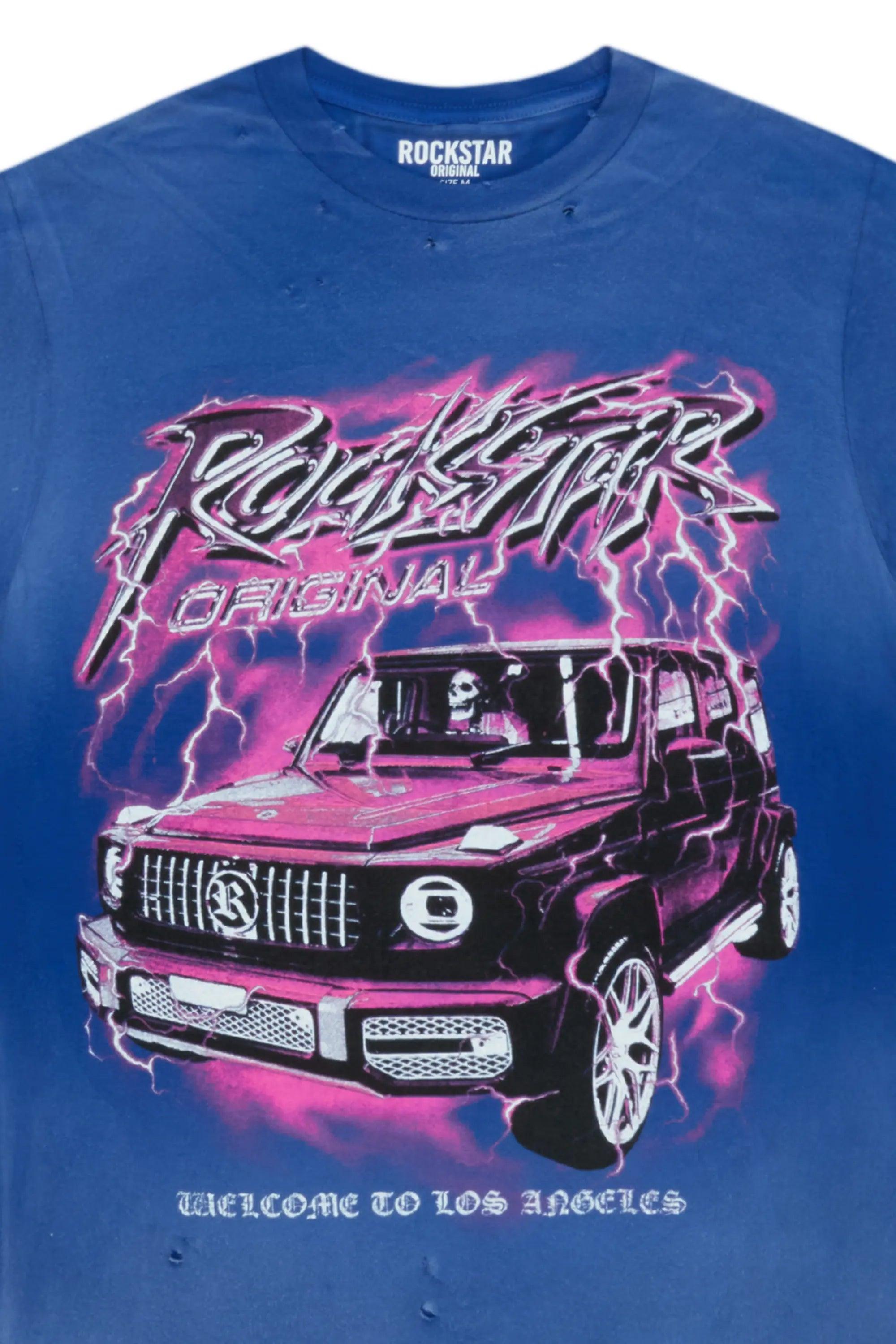 Car Blue Oversized Tee Female Product Image