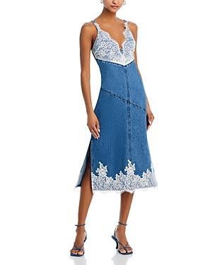 3.1 Phillip Lim Lace Trim Denim Midi Dress Product Image