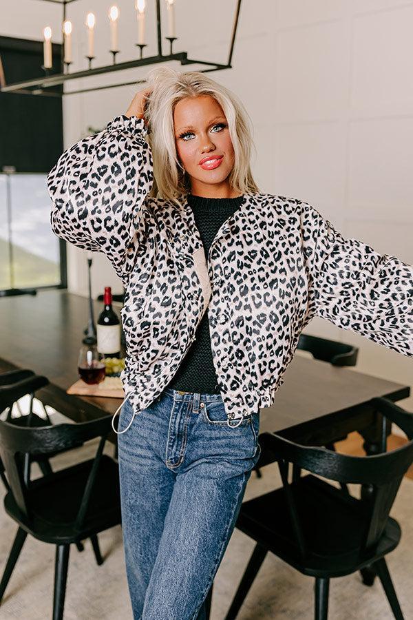 For The Love Of Leopard Satin Jacket Product Image