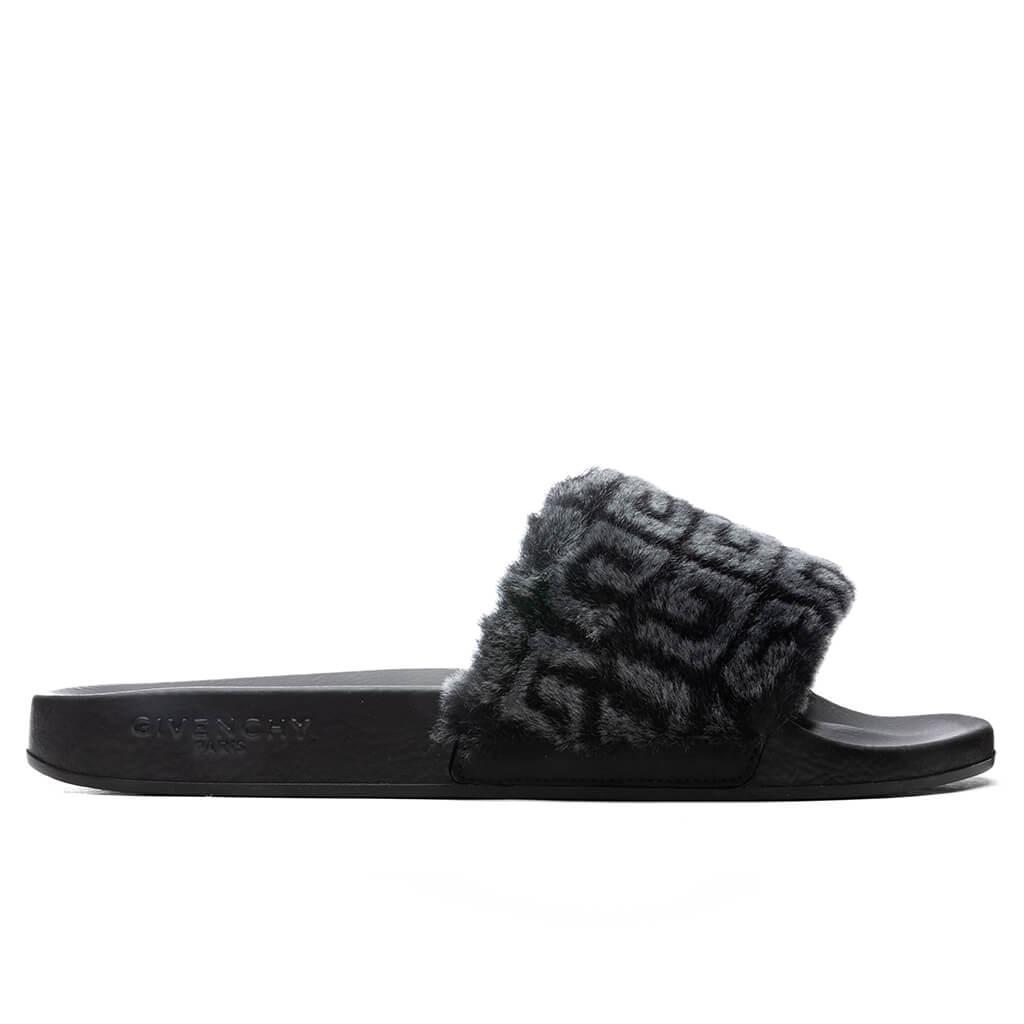 Leather Slide Flat Sandal - Black Male product image