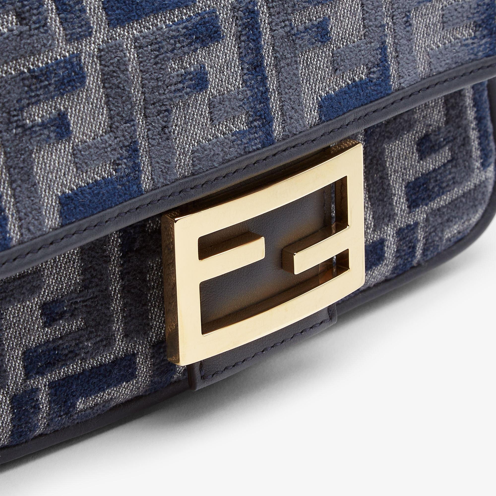 Baguette MiniDark blue FF chenille bag Product Image