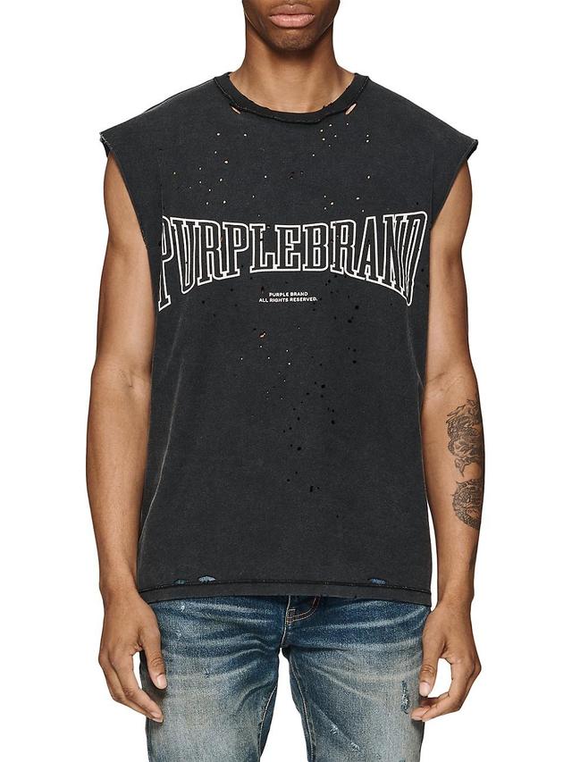 Mens Logo Cotton Sleeveless Shirt Product Image