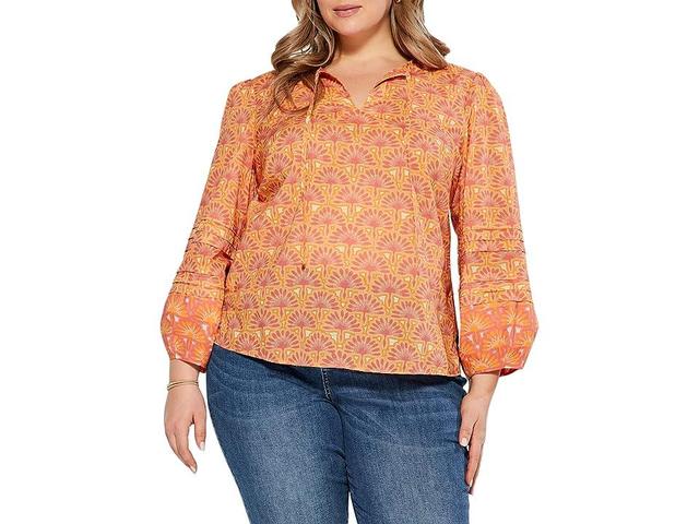 NIC+ZOE Plus Size Swan Rays Top Multi) Women's Clothing Product Image