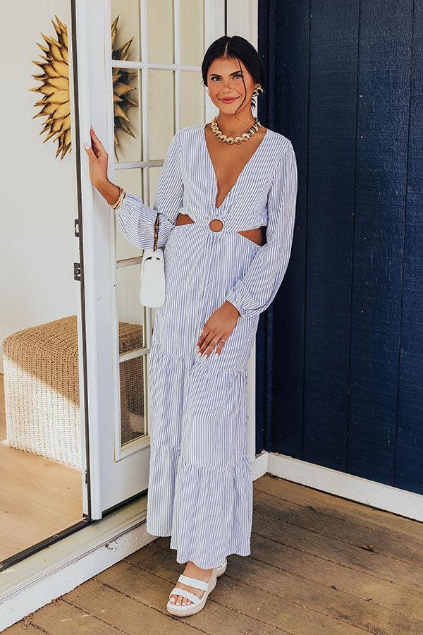 Sweet By The Sea Cut Out Maxi in Blue Product Image