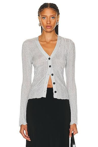 A.L.C. Melanie Cardigan in Mercury - Metallic Silver. Size XS (also in ). Product Image