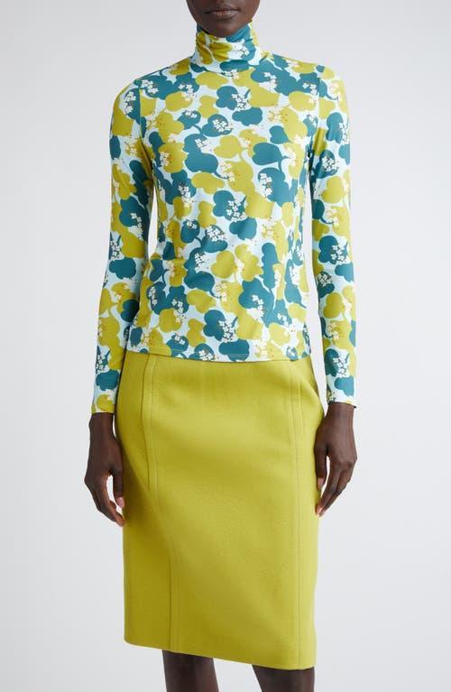 St. John Collection Nuda 60s Floral Turtleneck Top Product Image