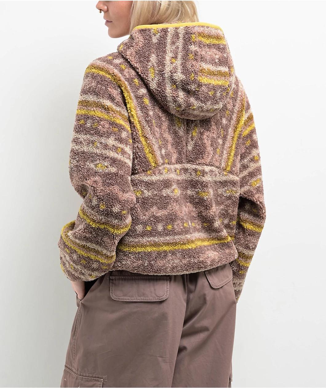 Dravus Vista Brown Sherpa Hoodie Product Image